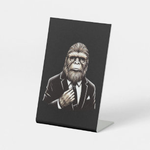 Gentleman Sasquatch - Funny Bigfoot Pedestal Sign