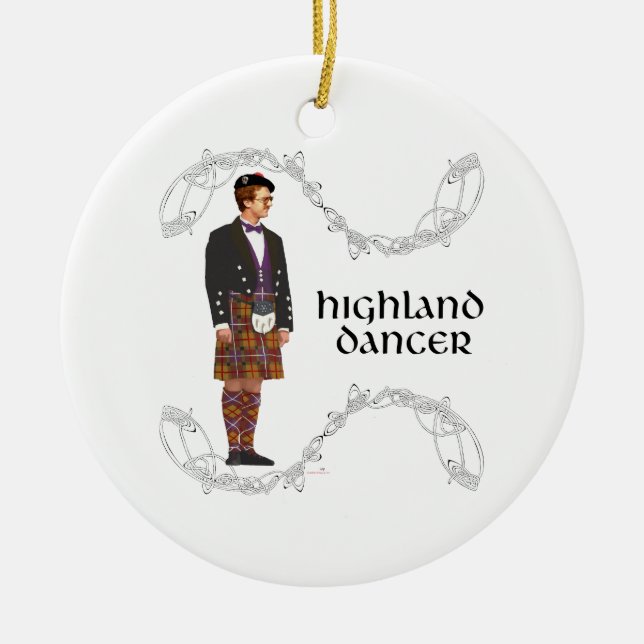 Gentleman Scottish Highland Dancer Ceramic Ornament (Front)
