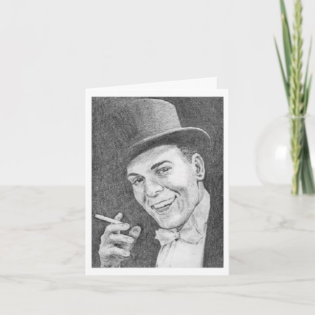 Gentleman Smoking Pencil Drawing ... card (Front)