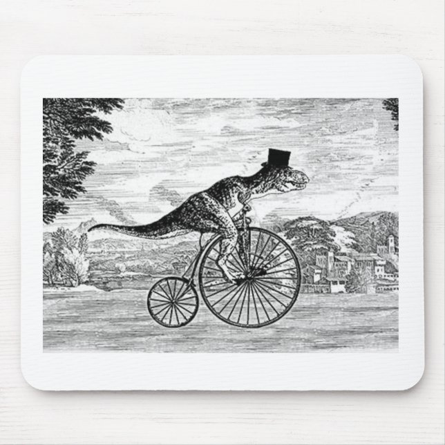 Gentleman T-Rex's Sunday Ride Mouse Pad (Front)