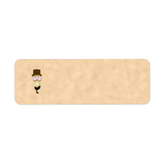 Gentleman with Top Hat and Moustache. Custom Return Address Label