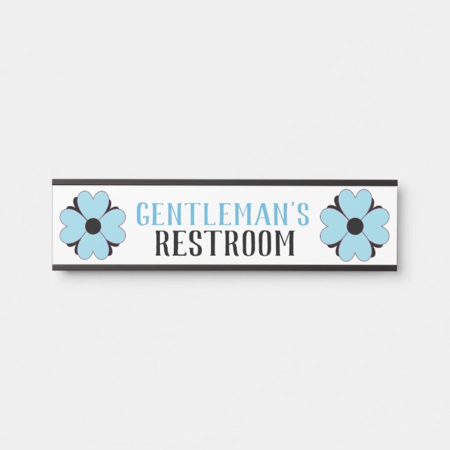 Gentleman's Men's Restroom Sign Bathroom Door (Front)