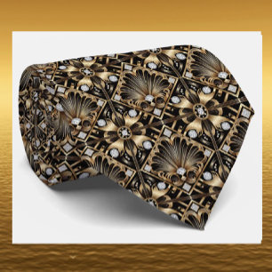 Gentleman's Tie Art Deco Faux Diamond Neck Ties