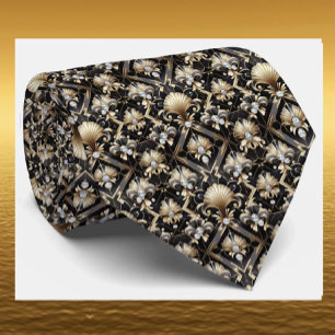 Gentleman's Tie Art Deco Faux Diamond Neck Ties