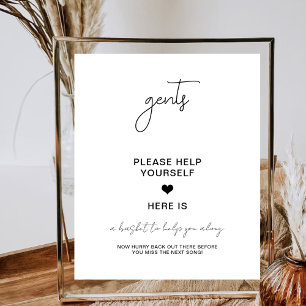 Gentlemen Bathroom Compliments Wedding Party Poster