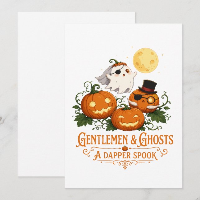 Gentlemen & Ghosts Halloween Invitation (Front/Back)