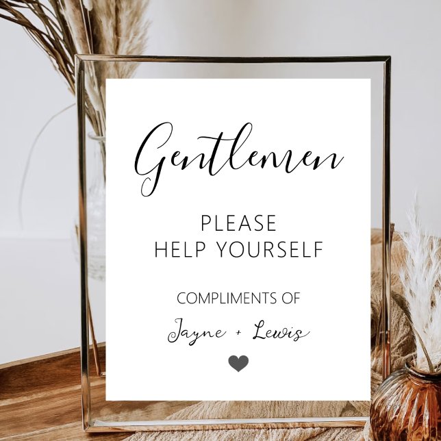 Gentlemen Minimalist Wedding Bathroom Supplies Poster (Creator Uploaded)