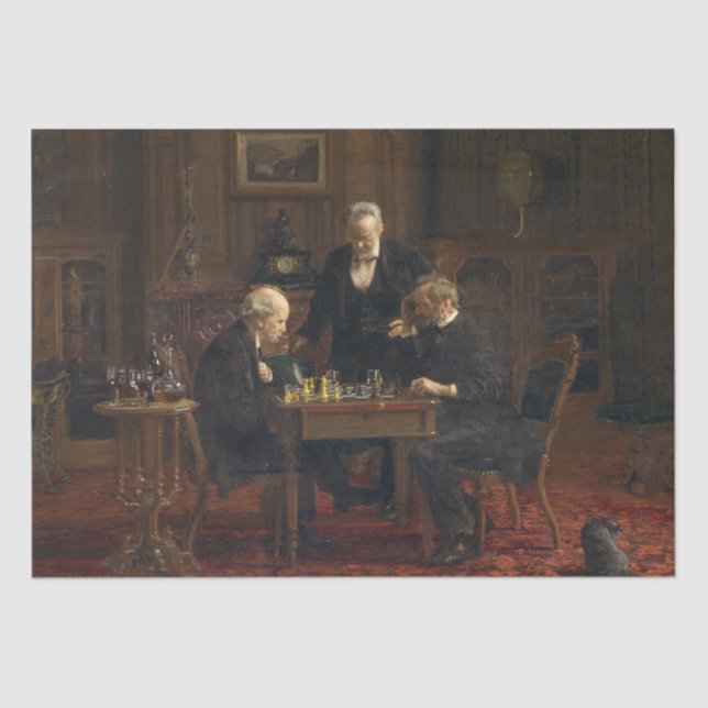 Gentlemen Playing a Game of Chess (Thomas Eakins) Tissue Paper (Front)