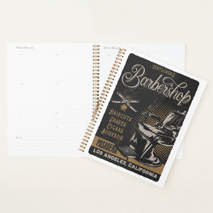 Gentlemen’s Barbershop Retro Haircuts Shaves Planner