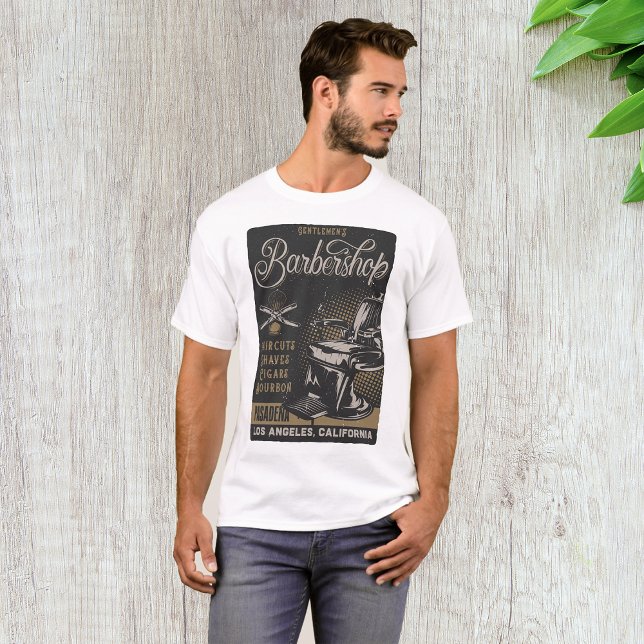 Gentlemen’s Barbershop Retro Haircuts Shaves T-Shirt (Creator Uploaded)