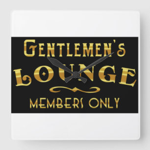 Gentlemen's Lounge Square Wall Clock