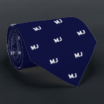 Gentlemen's Monogram Groomsmen Initials Navy Blue Tie<br><div class="desc">The "Gentlemen's Monogram" Necktie offers a distinctive and personalised touch for groomsmen's attire. Designed to add an elegant and bespoke element to wedding ensembles, this necktie features a subtle, custom monogram pattern with the initials of each groomsman. Perfect for adding a personal touch to groomsmen's gifts, the "Gentlemen's Monogram" Necktie...</div>