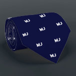 Gentlemen's Monogram Groomsmen Initials Navy Blue Tie<br><div class="desc">The "Gentlemen's Monogram" Necktie offers a distinctive and personalised touch for groomsmen's attire. Designed to add an elegant and bespoke element to wedding ensembles, this necktie features a subtle, custom monogram pattern with the initials of each groomsman. Perfect for adding a personal touch to groomsmen's gifts, the "Gentlemen's Monogram" Necktie...</div>