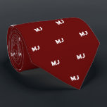 Gentlemen's Monogram Groomsmen Initials Red Tie<br><div class="desc">The "Gentlemen's Monogram" Necktie offers a distinctive and personalised touch for groomsmen's attire. Designed to add an elegant and bespoke element to wedding ensembles, this necktie features a subtle, custom monogram pattern with the initials of each groomsman. Perfect for adding a personal touch to groomsmen's gifts, the "Gentlemen's Monogram" Necktie...</div>