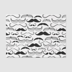 Gentlemens Moustache Pattern in All Shapes and Siz Tissue Paper