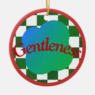 Gentleness Quote Classic Red&Green Typography Ceramic Ornament