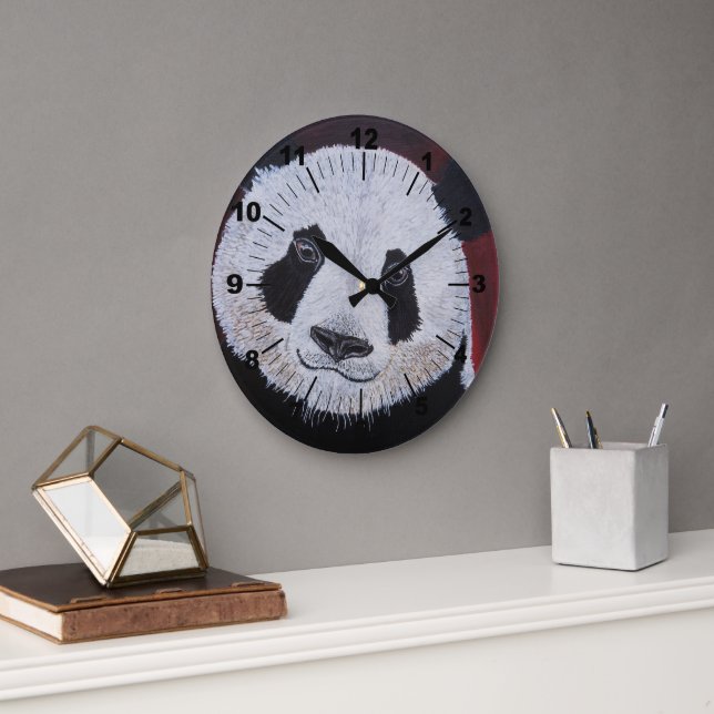 Gentlest of Giants Painting by Alfred Fox Large Clock (Office)