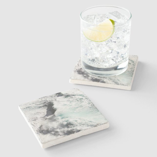 Gently Crashing 1 Stone Coaster (Side)