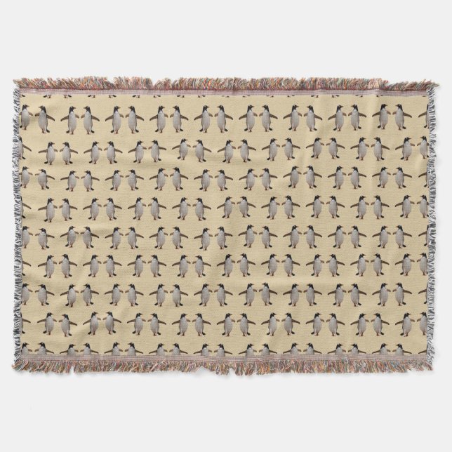 Gentoo Frenzy Throw Blanket (Gold) (Front)