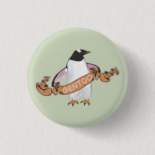 Gentoo penguin 3 cm round badge