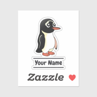 Gentoo Penguin cartoon with custom text