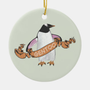 Gentoo penguin ceramic ornament