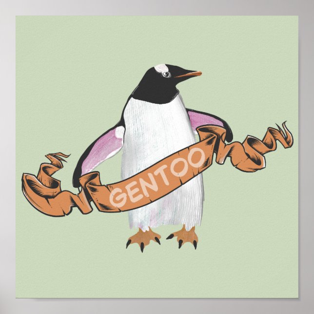 Gentoo penguin poster (Front)