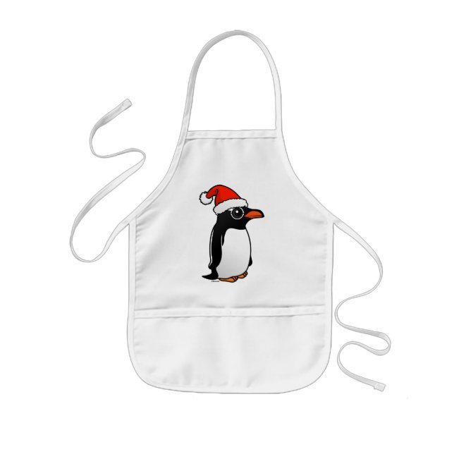 Gentoo Penguin Santa Kids Apron (Front)