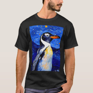 Gentoo Penguin Starry Night Painting Men Women Kid T-Shirt