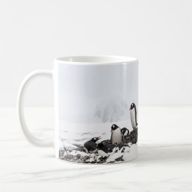 Gentoo penguins, Antarctica, Vernadsky Station. Coffee Mug (Left)