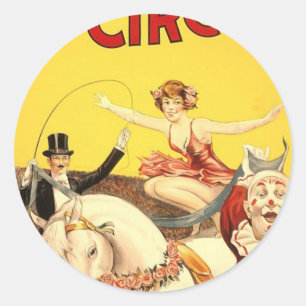 Gentry Bros. circus Miss Louise Hilton Classic Round Sticker