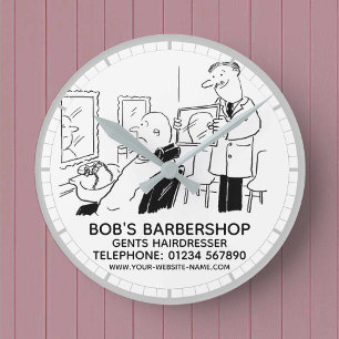 Gents Hairdresser and Barbershop Round Clock