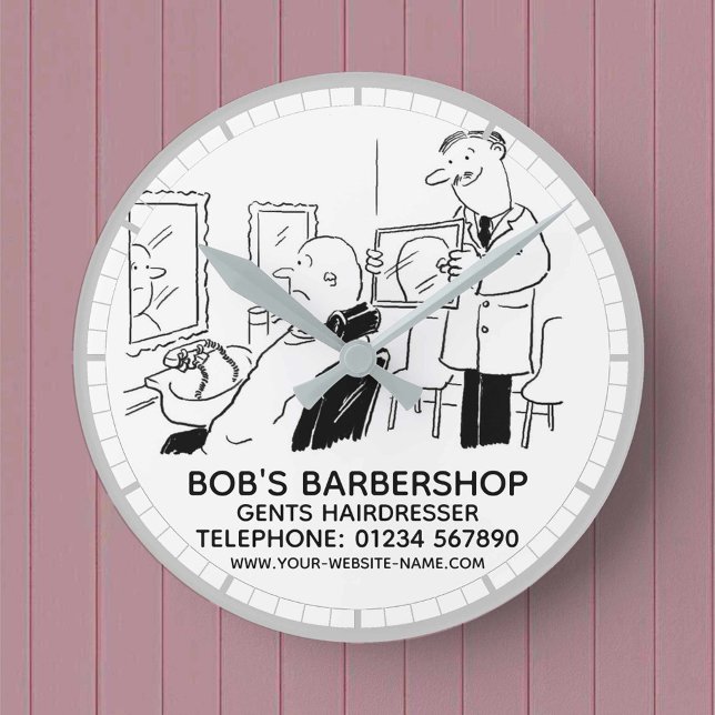 Gents Hairdresser and Barbershop Round Clock (Creator Uploaded)