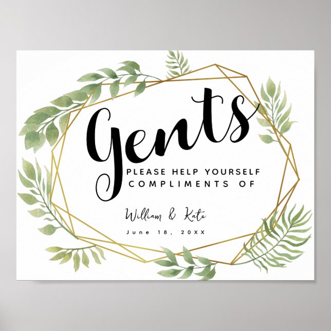 Gents restroom sign -toiletries country Crystal (Front)