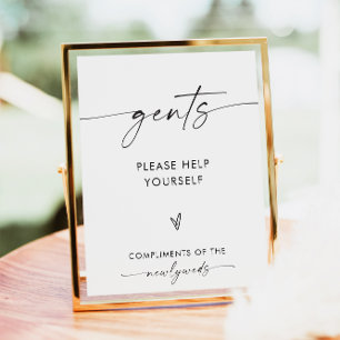 Gents Wedding Bathroom Basket Sign, Bathroom Sign