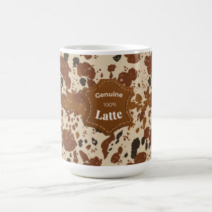 Genuine 100% Latte Cowhide Pattern Mug Neutral