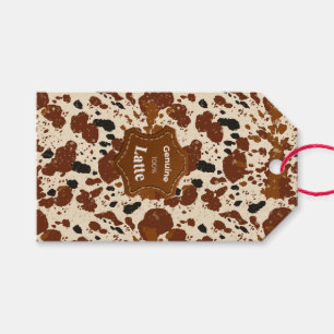 Genuine 100% Latte Cowhide Pattern Neutral Gift Tags