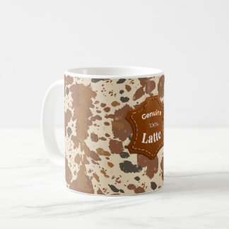 Genuine 100% Latte Mug | Cowhide Coffee Aesthetic