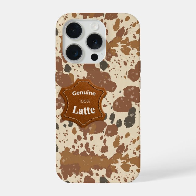 Genuine 100% Latte Mug | Cowhide Coffee Aesthetic iPhone Case (Back)