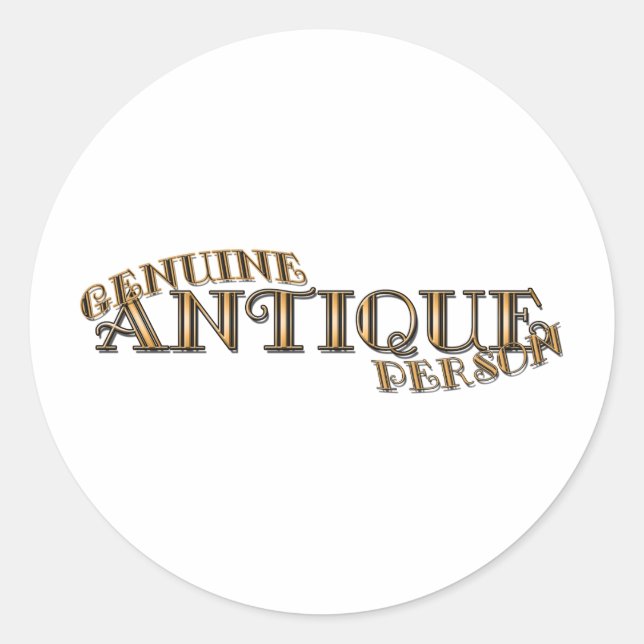 Genuine Antique Person Classic Round Sticker (Front)