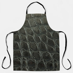 Genuine black alligator leather texture, close up  apron