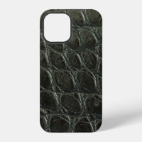 Genuine black alligator leather texture, close up