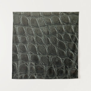 Genuine black alligator leather texture, close up  tapestry