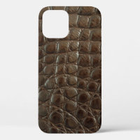 Genuine brown alligator leather, close up to show