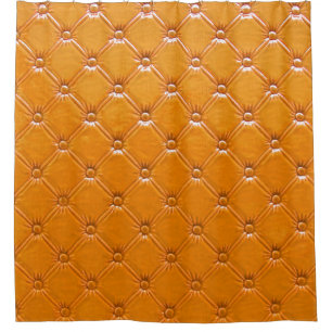 Genuine brown leather upholstery. shower curtain