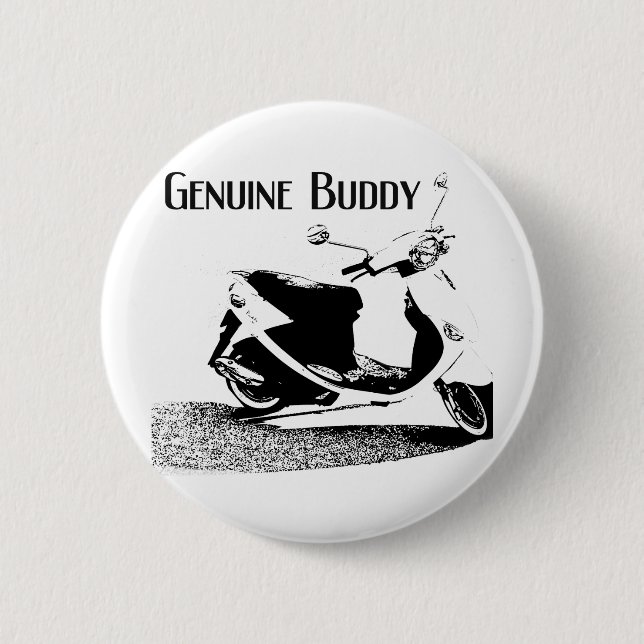 Genuine Buddy Black 6 Cm Round Badge (Front)