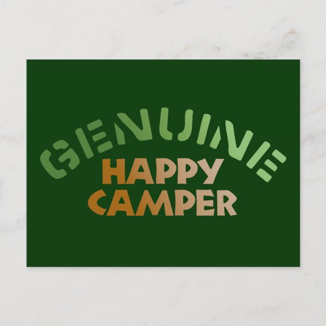 Genuine Happy Camper Postcard (Front)