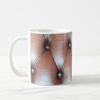 Genuine leather upholstery background,  luxury dec coffee mug