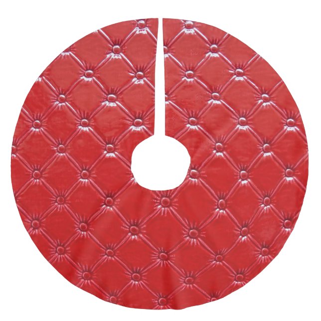 Genuine Leather Upholstery: Versatile Decor Brushed Polyester Tree Skirt (Front)