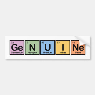 Genuine made of Elements Bumper Sticker